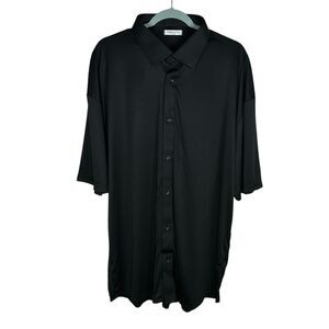 Collars & Co Polo Shirt Mens 3XL Black Dress Collar Golf Preppy Stretch Office